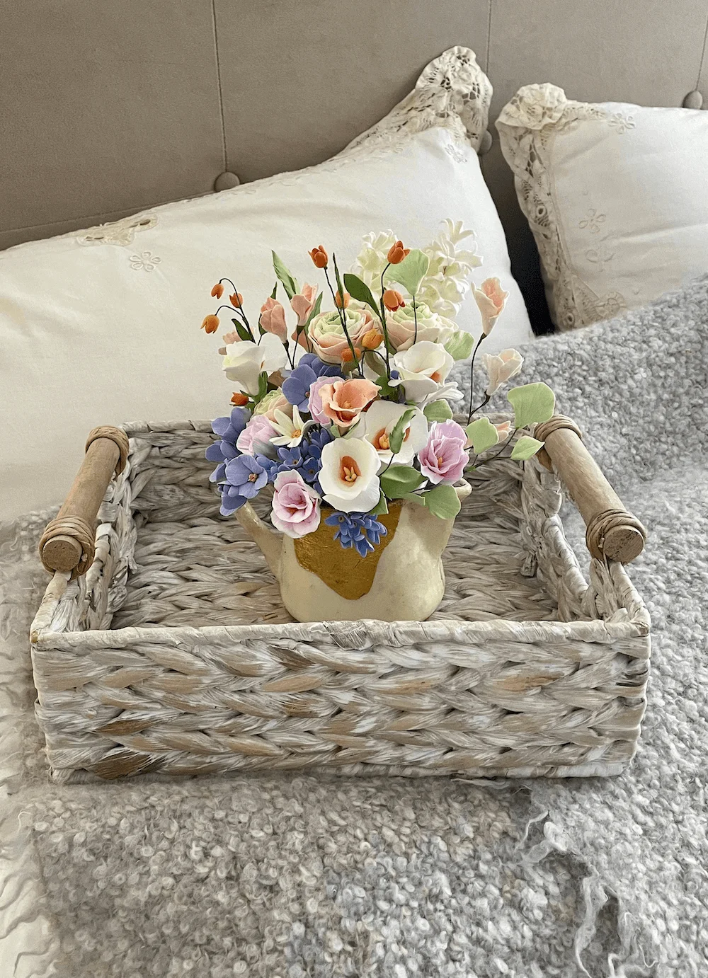 Handmade clay flowers