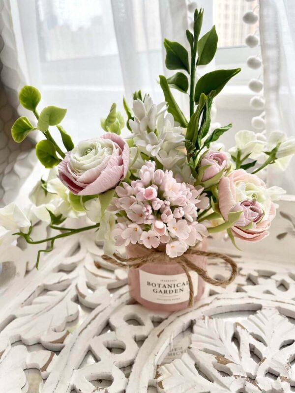 Blush faux flowers