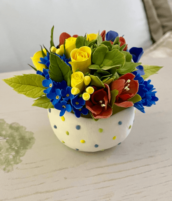 yellow and blue flowers