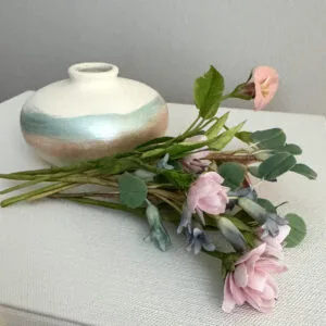 Miniature Flowers Bouquet with Realistic Pink Morning Glory